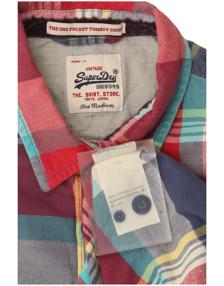 Superdry ženska flanelska košulja UK 14 srednje raznobojni karirani pamuk