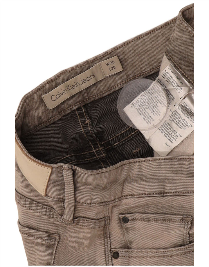 CALVIN KLEIN Ženske uske traperice W30 L30 Sivi pamuk