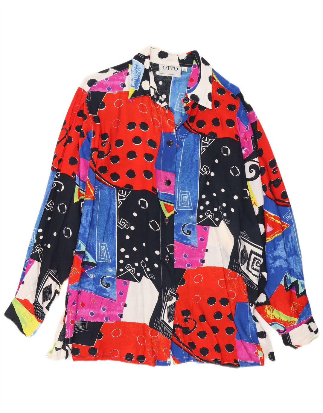 VINTAGE Ženska košulja bluza EU 44/46 XL Višebojna patchwork viskoza