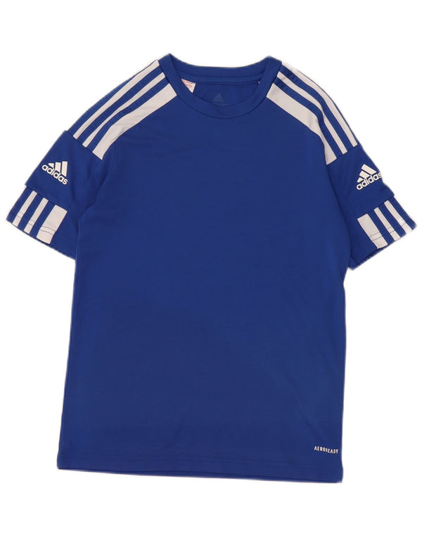 Adidas Boys Aeroready T-Shirt Top 11-12 Years Blue Poliester