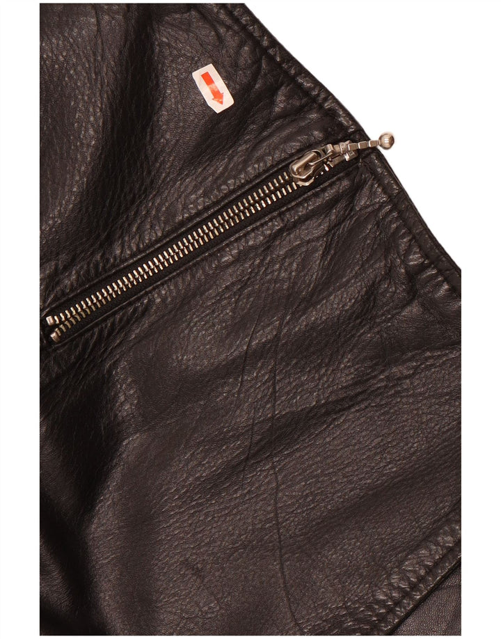 Vintage ženska kožna bolero jakna UK 12 srednje crna