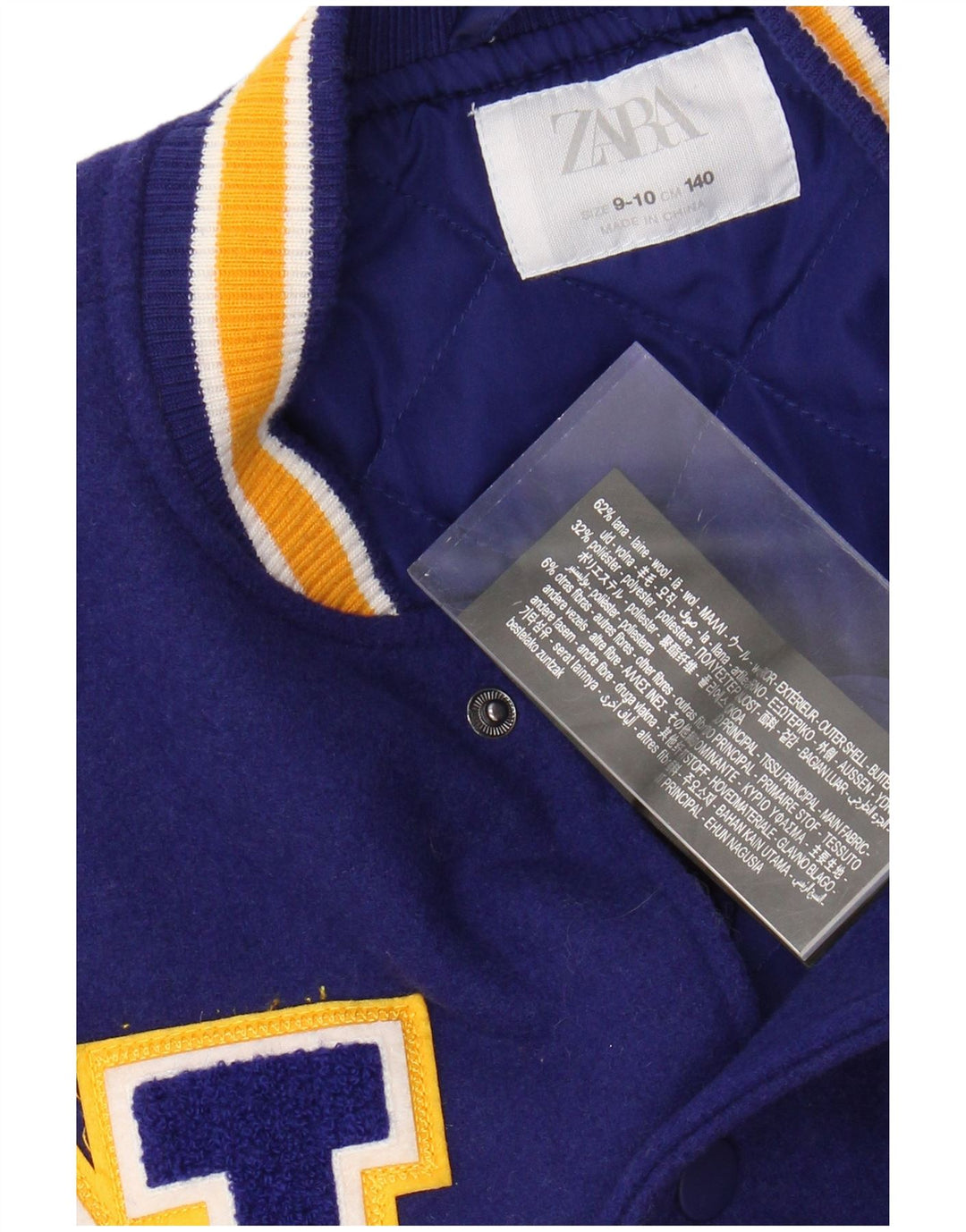 ZARA Girls New York Crocodiles Graphic sveučilišna jakna 9-10 godina tamnoplava