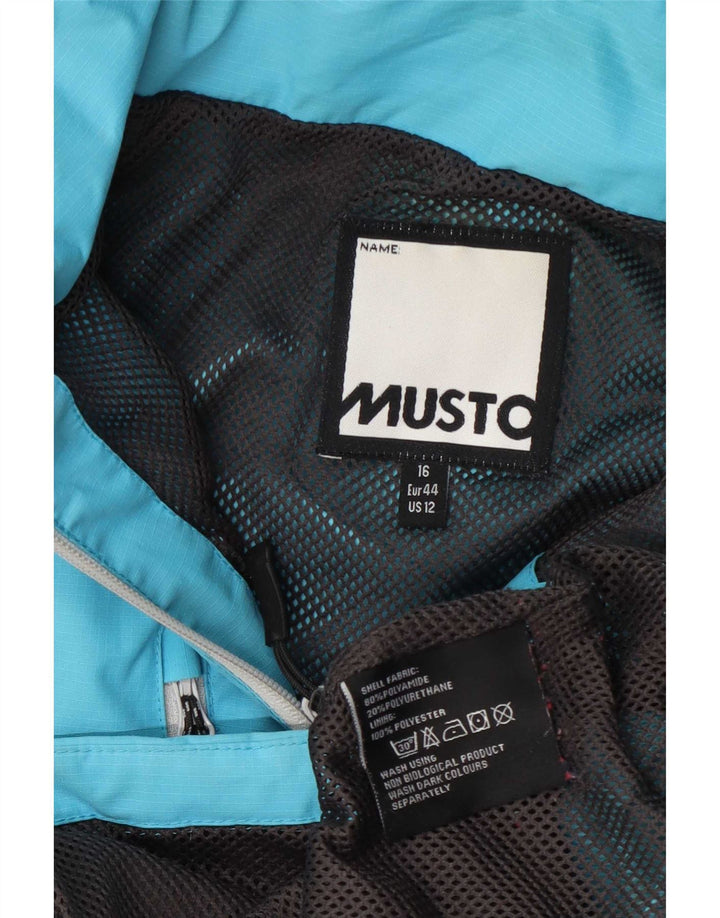 Musto ženska kišna jakna s kapuljačom UK 16 veliki plavi poliamid
