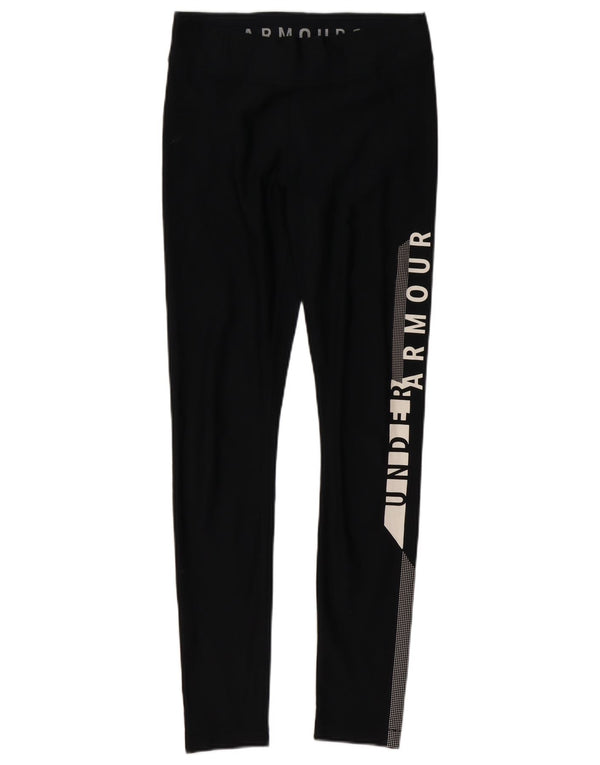 UNDER ARMOUR Ženske Heat Gear Graphic Leggings UK 14 srednje crne