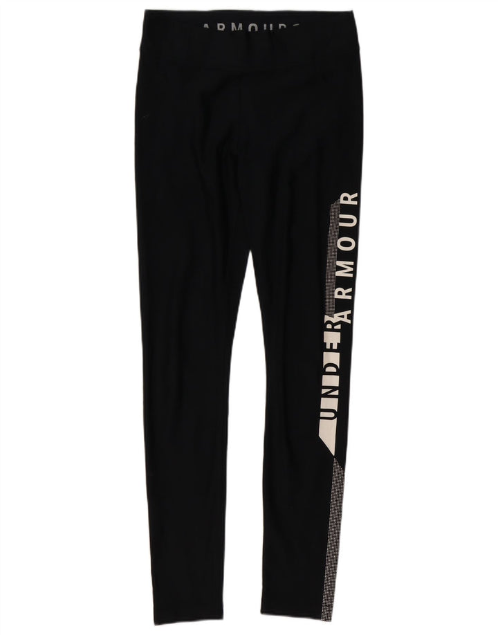 UNDER ARMOUR Ženske Heat Gear Graphic Leggings UK 14 srednje crne