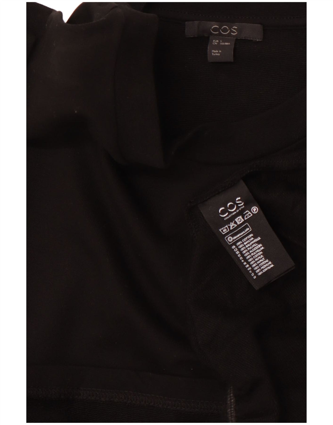 COS gornji dio ženske bluze UK 10, mali crni pamuk