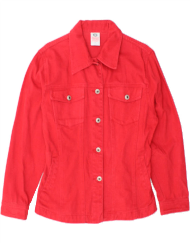 C&A Womens Denim Jacket UK 14 Large Red Cotton Vintage C&A and Second-Hand C&A from Messina Hembry 