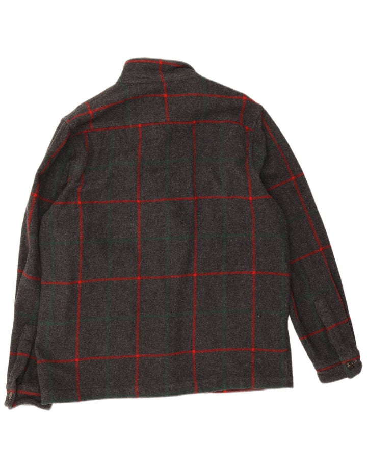 Woolrich muška bombaška jakna UK 40, velika siva karirana vuna