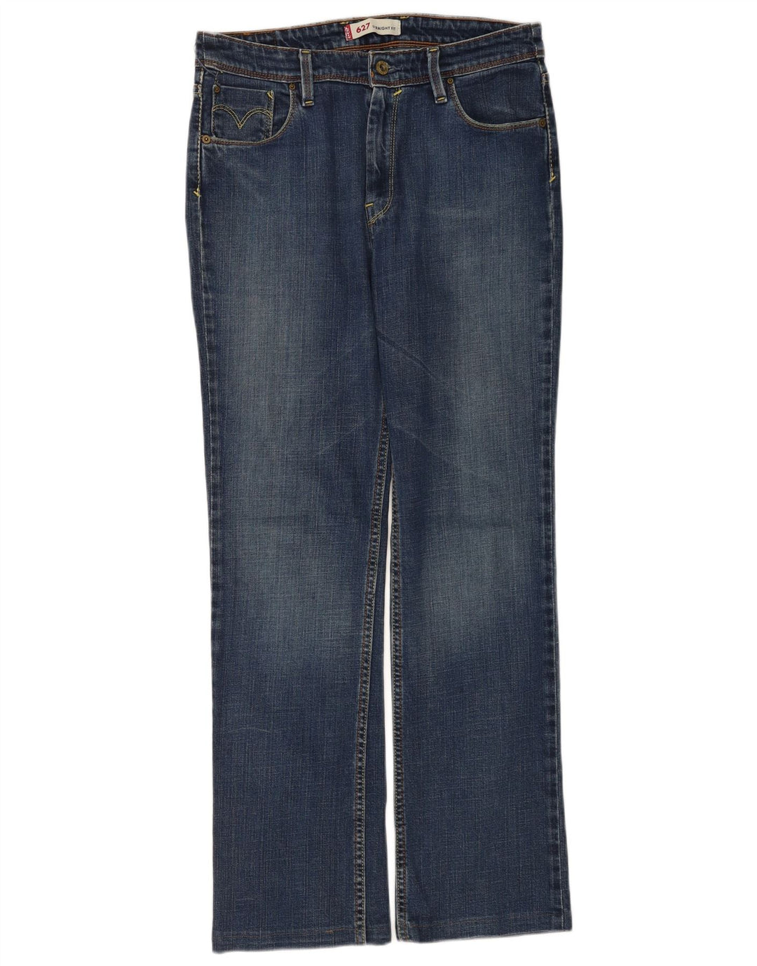 Levi's ženske 627 ravne traperice W32 L30 plavi pamuk