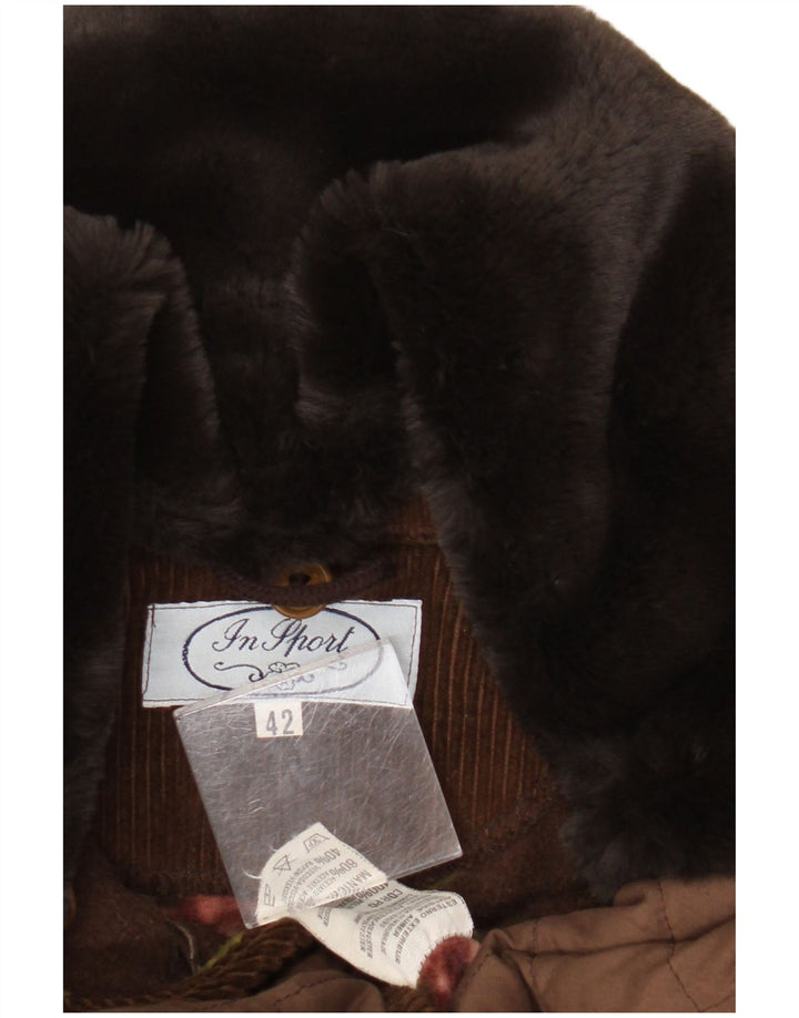 Vintage ženska prošivena jakna IT 42 srednje smeđi poliester