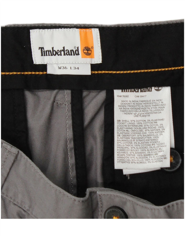 TIMBERLAND Muške uske chino hlače W36 L34 Sivi pamuk