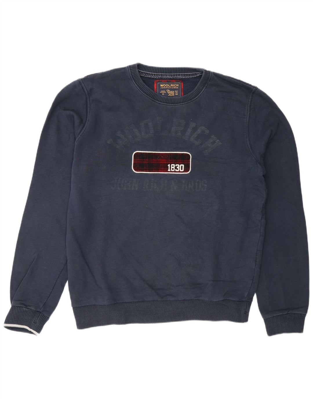 Woolrich muški džemper s grafičkim motivima, veliki tamnoplavi pamuk