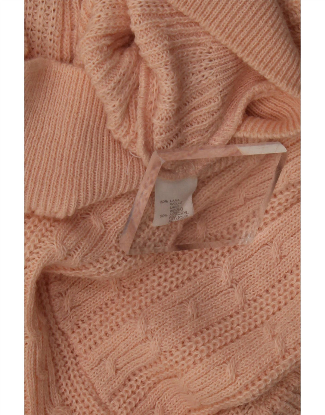 VINTAGE ženski džemper s kornjačastim ovratnikom UK 12 Srednje ružičasta vuna