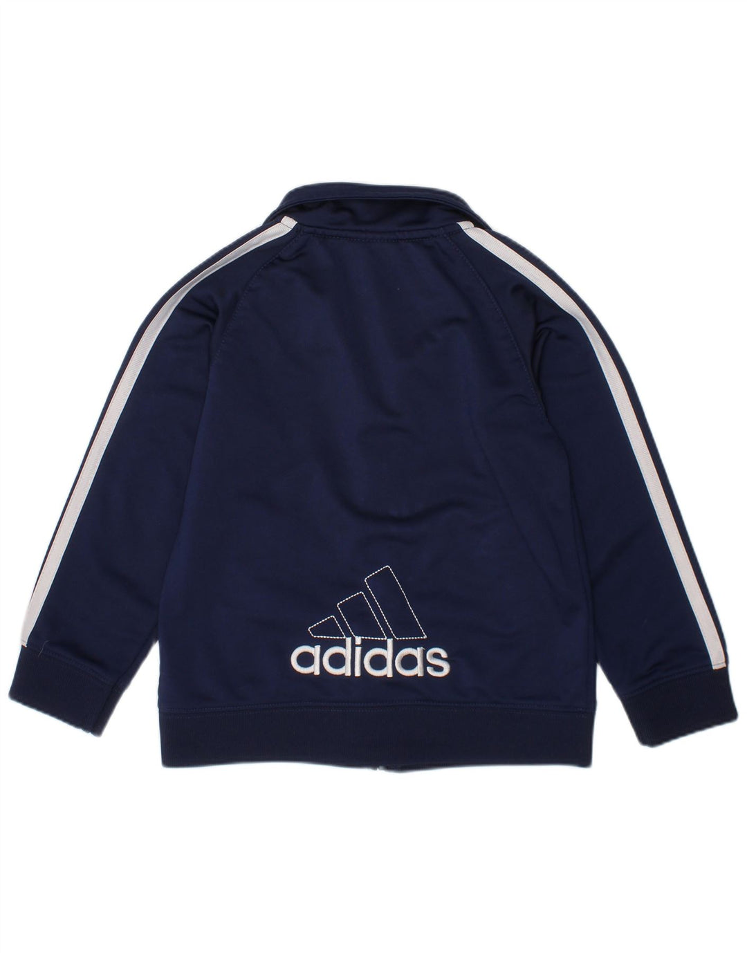 ADIDAS Boys Graphic Tracksuit Top Jacket 2-3 Years Navy Blue Polyester