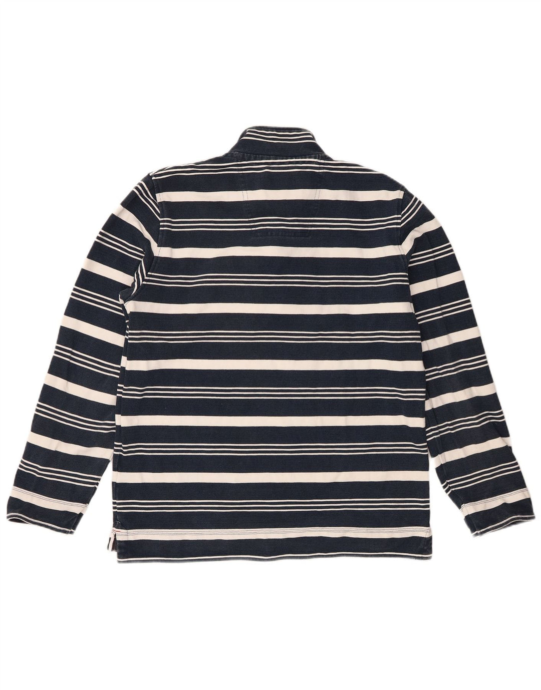 Crew Clothing Muška majica s izrezom s patentnim zatvaračem srednje tamnoplave pruge