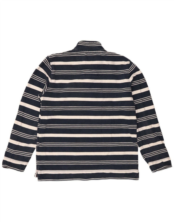 Crew Clothing Muška majica s izrezom s patentnim zatvaračem srednje tamnoplave pruge