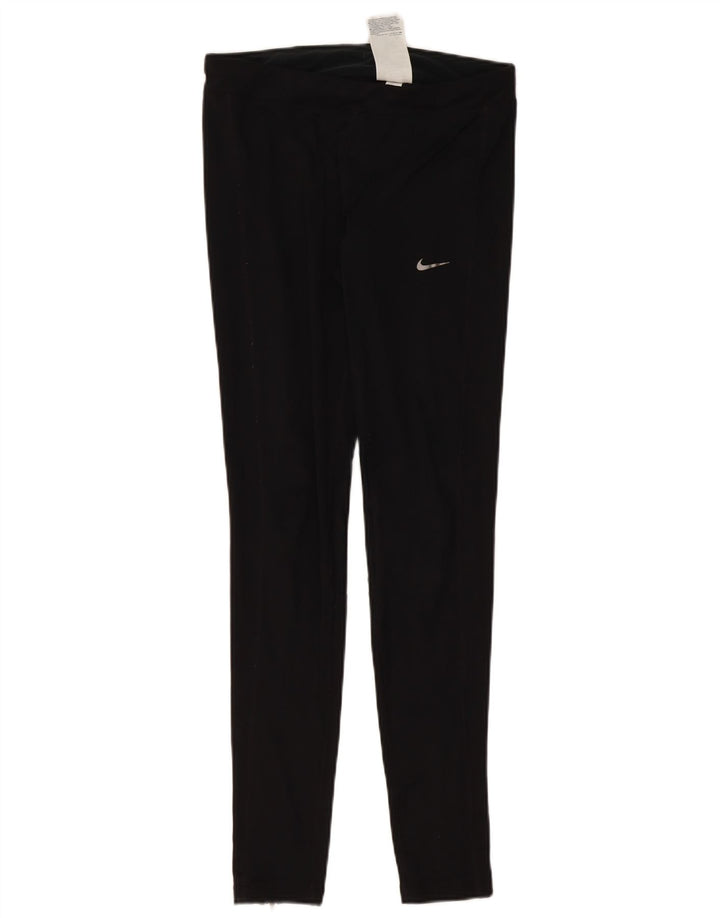 NIKE Ženske Dri Fit Leggings UK 12 Srednji crni poliester