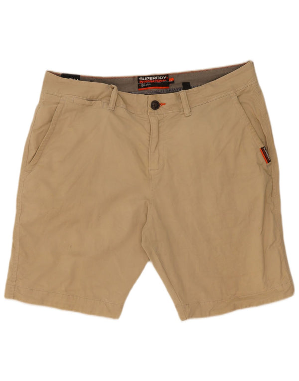 Superdry muške uske chino kratke hlače W34 veliki bež pamuk
