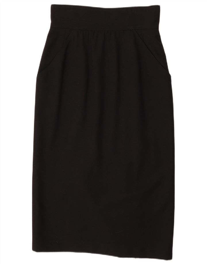 Fendi ženska midi suknja visokog struka IT 44 srednje veličine W28 crna vuna