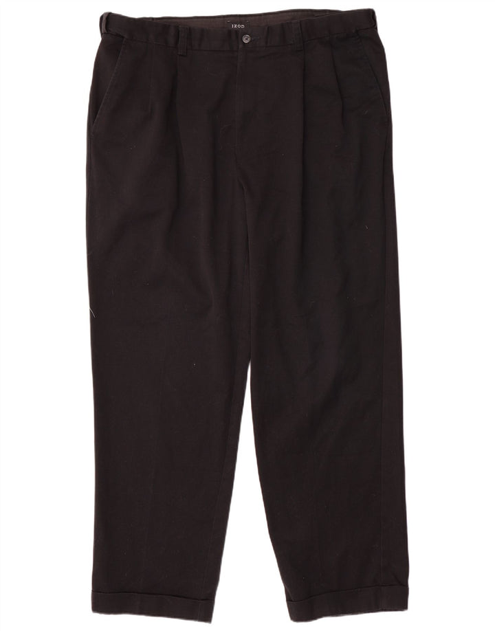 Izod muške chino hlače s klinovima W38 L31 crni poliester