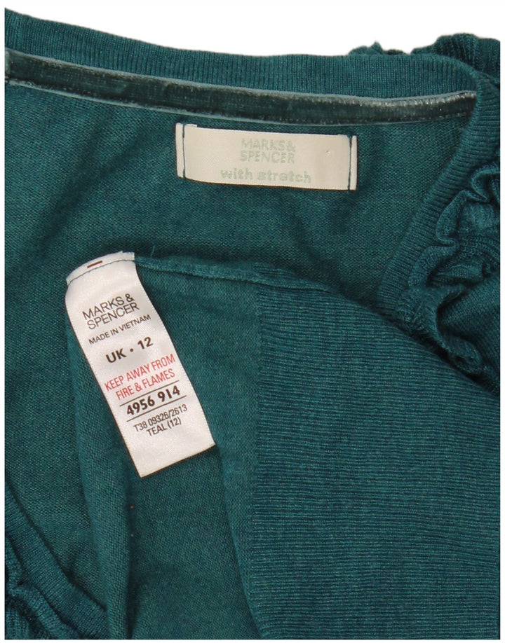 Marks & Spencer ženski kratki kardigan pulover UK 12 Srednje zelena