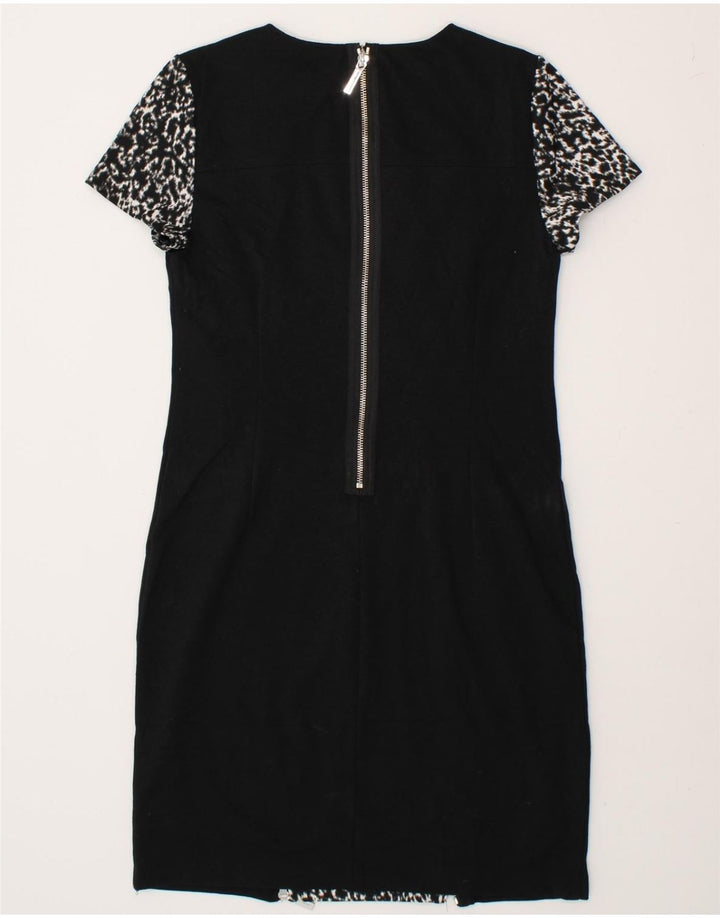 MICHAEL KORS Womens Sheath Dress US 6 Medium Black Animal Print Polyester Vintage Michael Kors and Second-Hand Michael Kors from Messina Hembry 