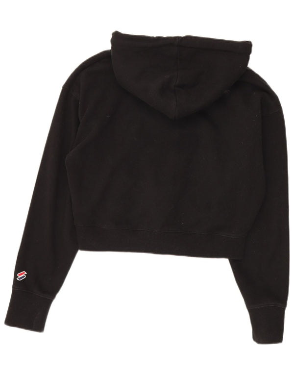 Superdry ženska prekomjerna majica s kapuljačom s kapuljačom UK 12 srednje crna