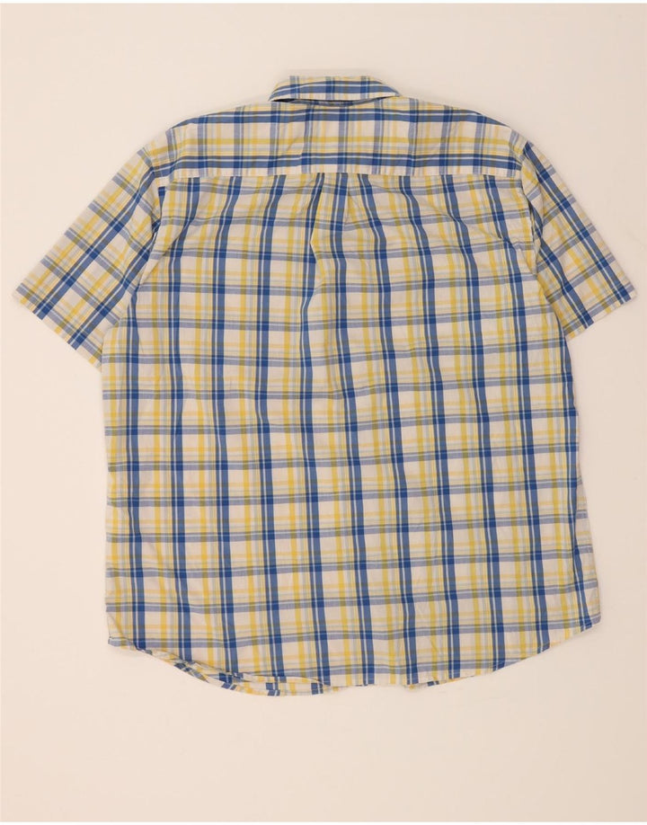 DOCKERS Mens Short Sleeve Shirt XL Yellow Check Cotton Vintage Dockers and Second-Hand Dockers from Messina Hembry 