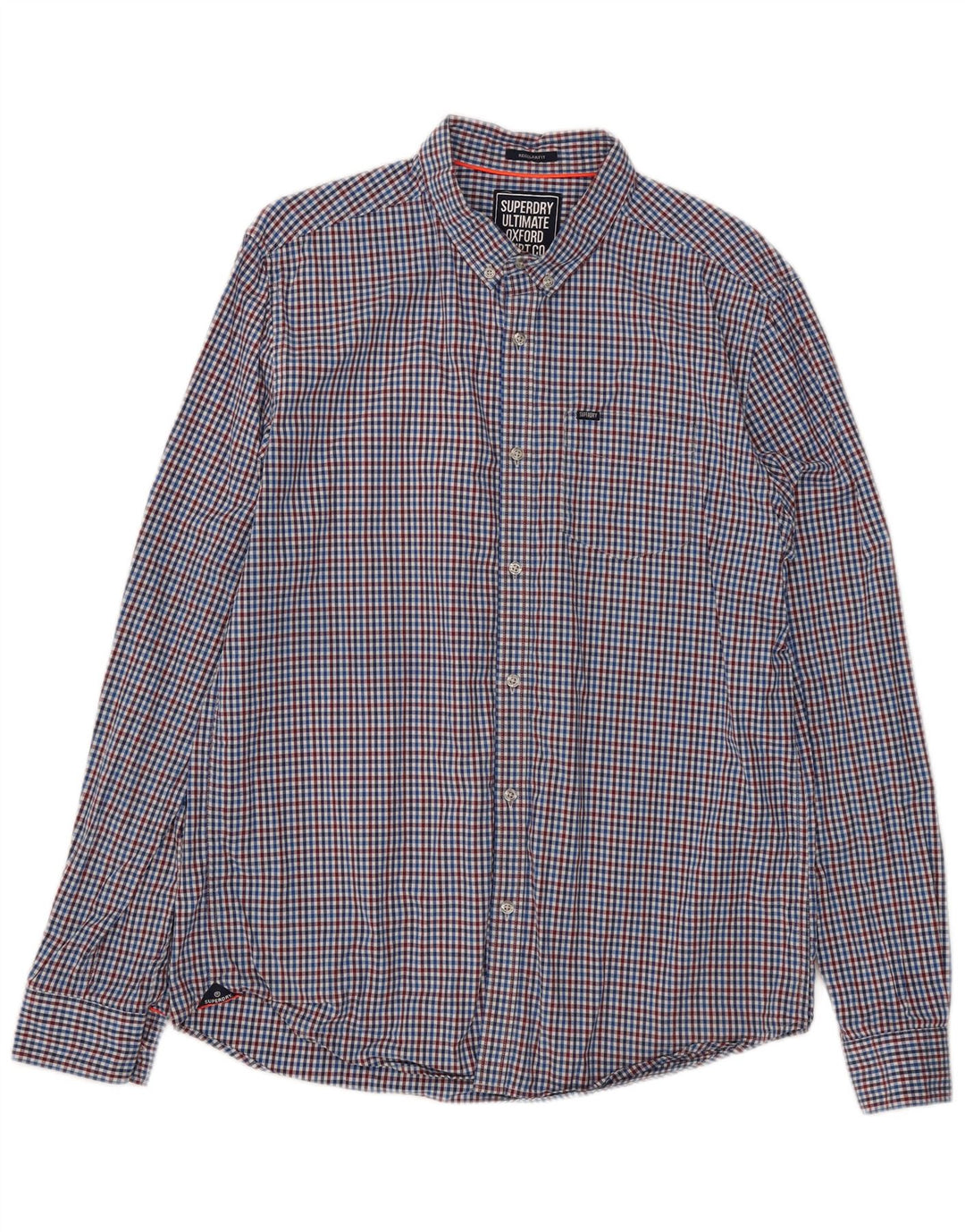 Superdry muška majica standardnog kroja XL plavi pamuk od ginghama