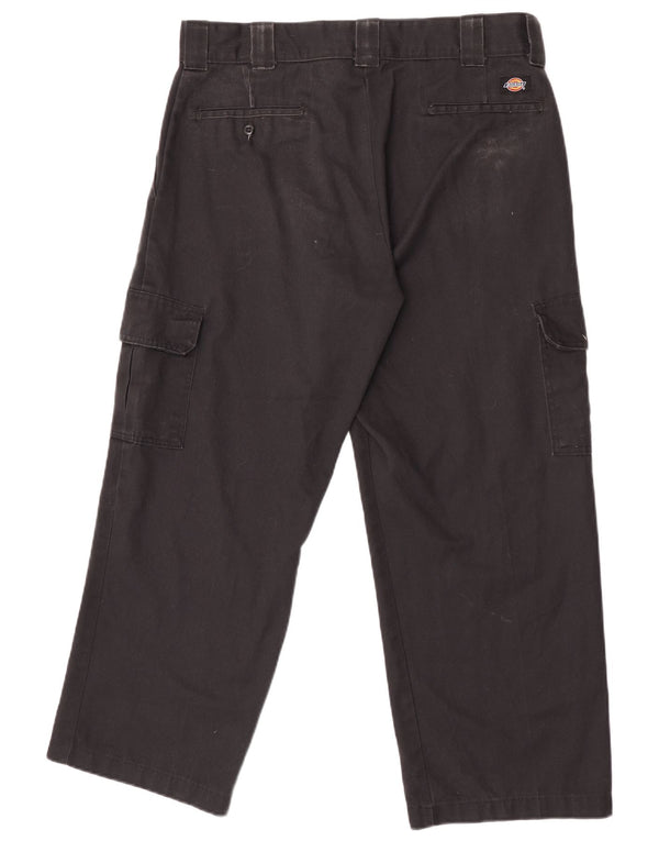 Dickies Mens Relaxed Straight Cargo Trousers W36 L28 Black Cotton