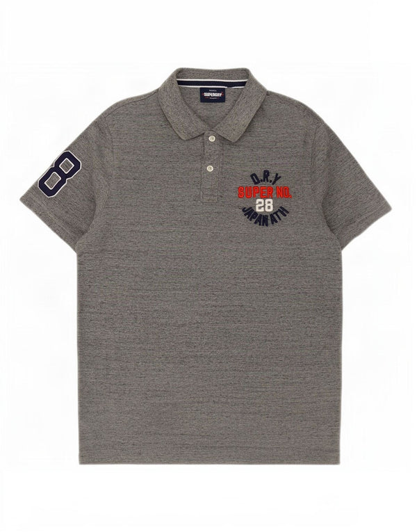 Superdry muška grafička polo majica 3XL sivi flekasti pamuk