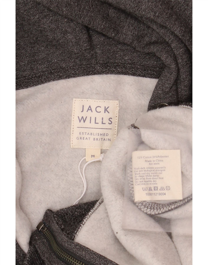 Jack Wills, muški pulover s kapuljačom na patentni zatvarač, srednje sivi flekasti pamuk