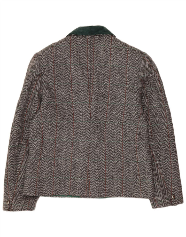 Vintage ženski sako s dvostrukim kopčanjem UK 14 Srednje siva riblja kost