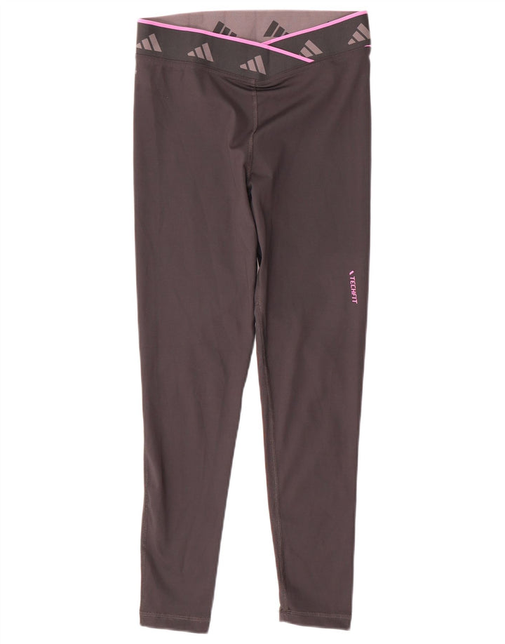 Adidas ženske Aeroready grafičke tajice UK 8/10 male sive poliester