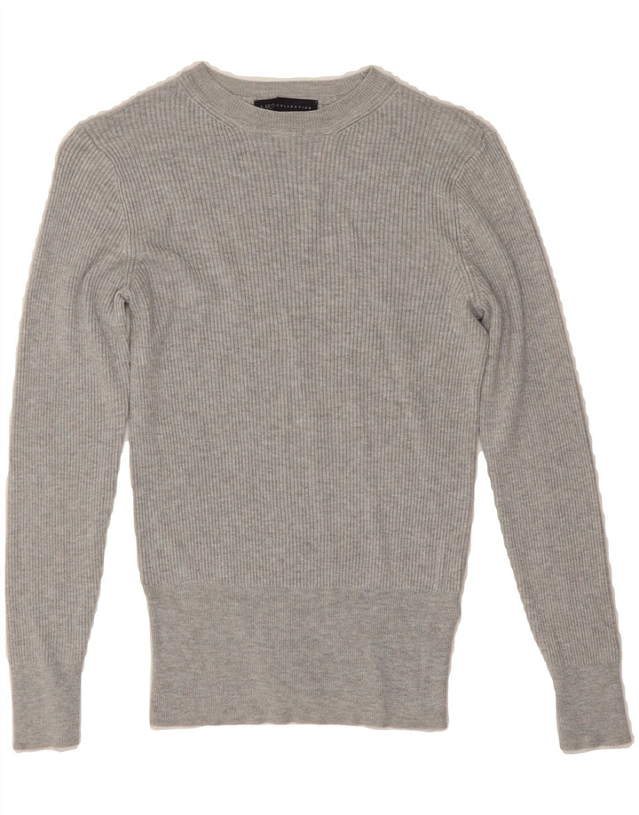 MARKS & SPENCER Womens Crew Neck Jumper Sweater UK 10 Small  Grey Viscose Vintage Marks & Spencer and Second-Hand Marks & Spencer from Messina Hembry 