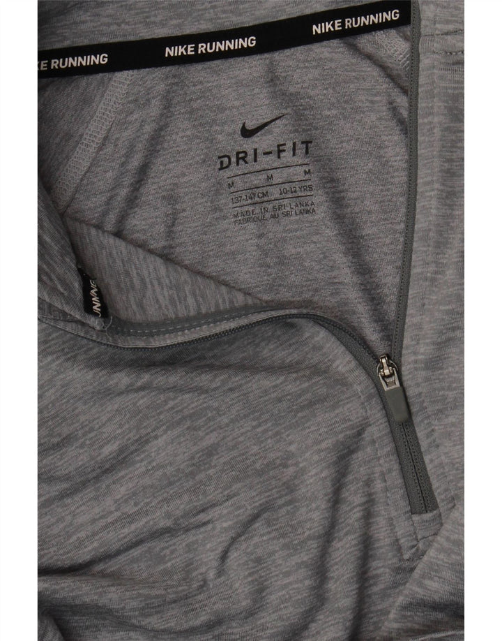 Nike Boys Dri Fit Pullover Trenirka Top 10-11 Years Medium Grey Flected