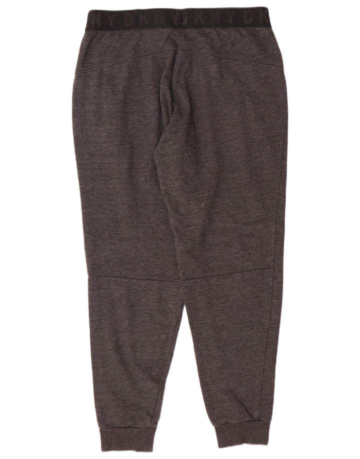 DKNY Mens Graphic Tracksuit Trousers Joggers Medium  Grey Cotton