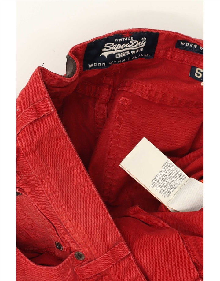 Superdry muške traper kratke hlače male W29, crveni pamuk
