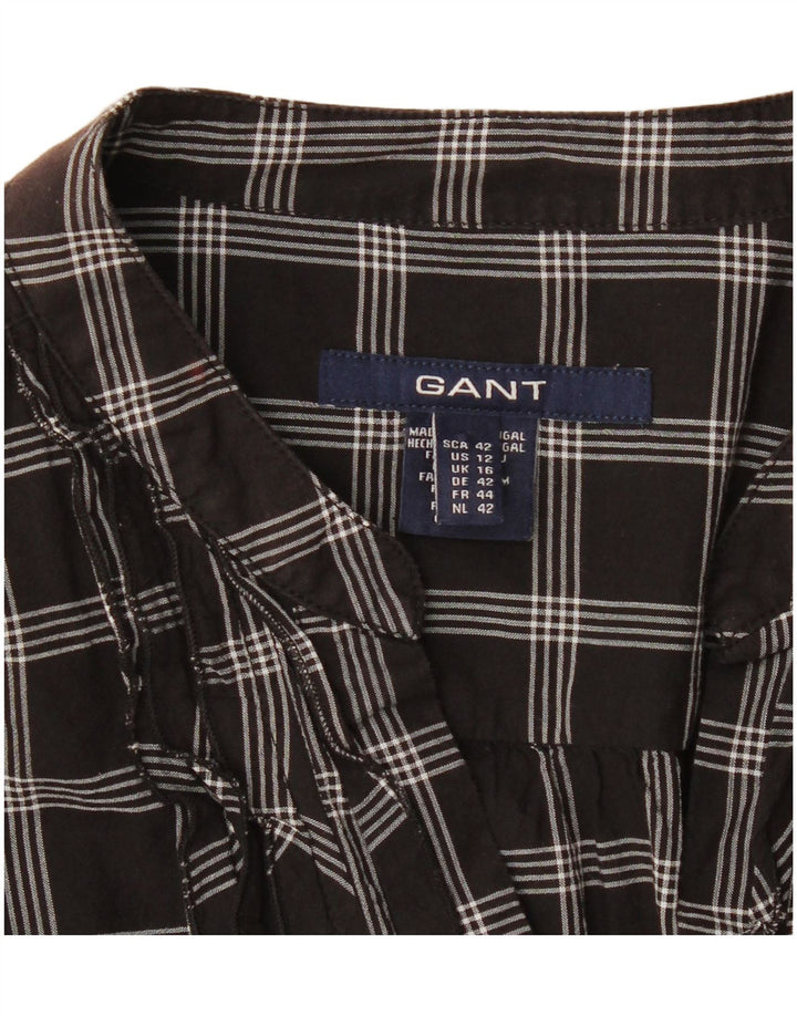 Gant ženski gornji dio bluze dugih rukava s volanima UK 16, veliki crni karirani