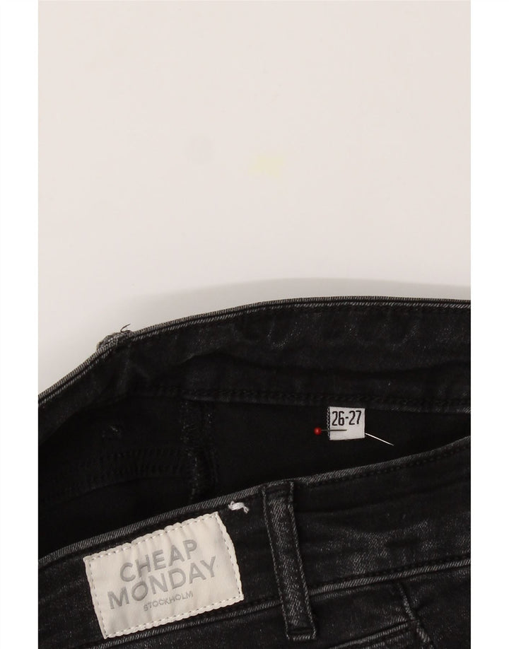 CHEAP MONDAY Womens Denim Shorts W26 Small Black Cotton Vintage Cheap Monday and Second-Hand Cheap Monday from Messina Hembry 