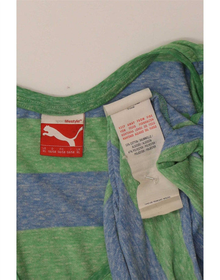 Puma muški top XL zeleni prugasti pamuk