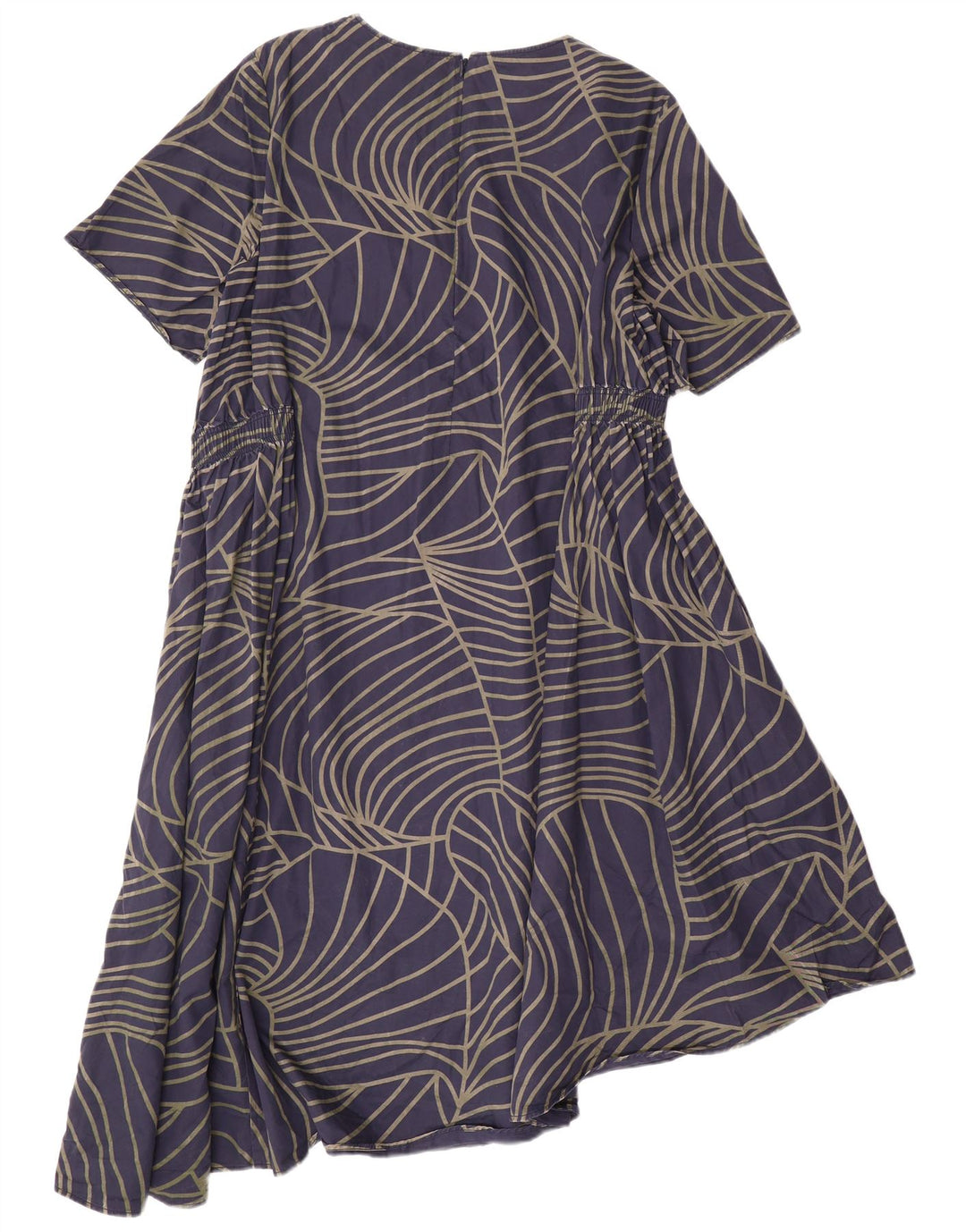 COS ženska asimetrična haljina EU 42, veliki tamnoplavi geometrijski pamuk