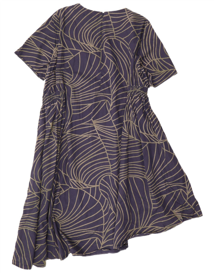 COS ženska asimetrična haljina EU 42, veliki tamnoplavi geometrijski pamuk