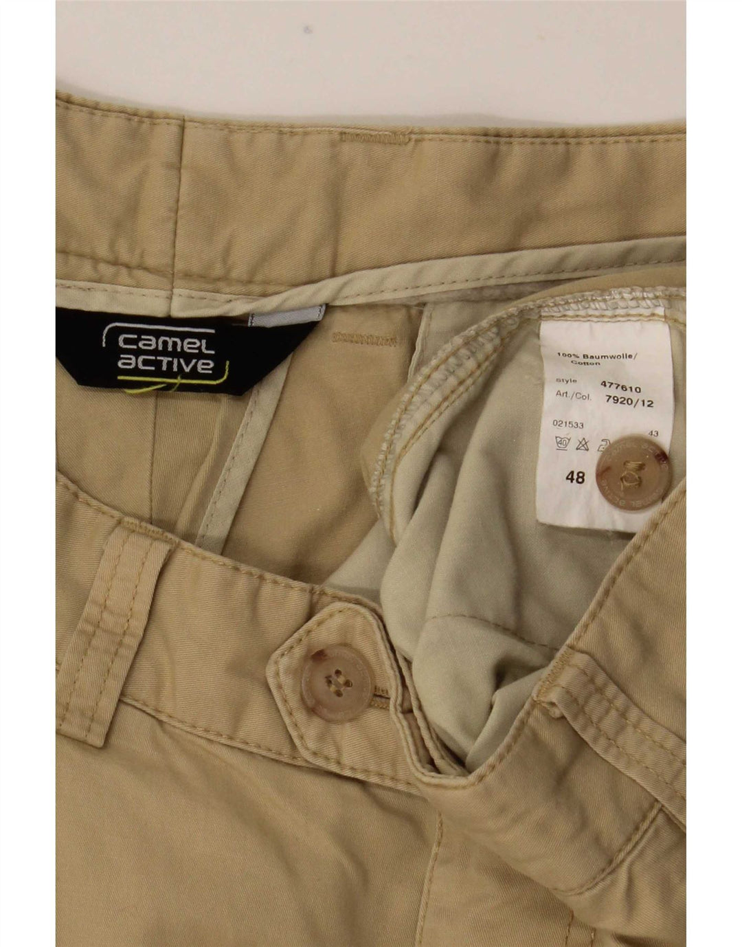 Camel Active muške hlače s štipaljkama EU 48 srednje W33 L32 bež pamuk
