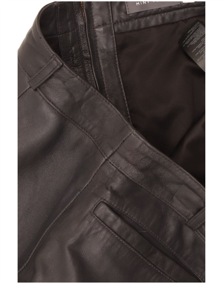 MINT VELVET ženska kožna suknja UK 14 velika W34 crna koža