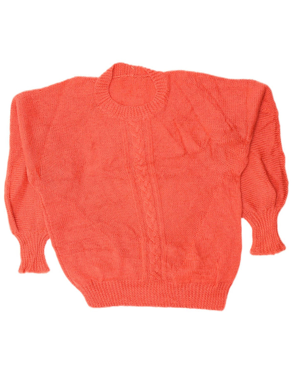 Vintage ženski pulover s okruglim izrezom UK 20 2XL narančasta