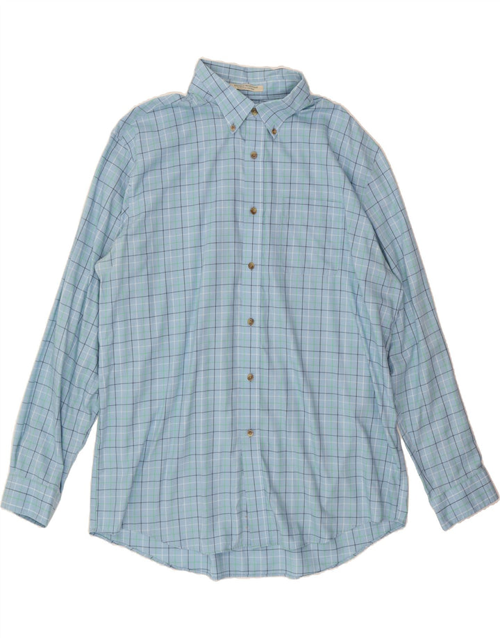 L.L.BEAN Mens Slightly Fitted Shirt XL Blue Check Cotton Vintage L.L.Bean and Second-Hand L.L.Bean from Messina Hembry 