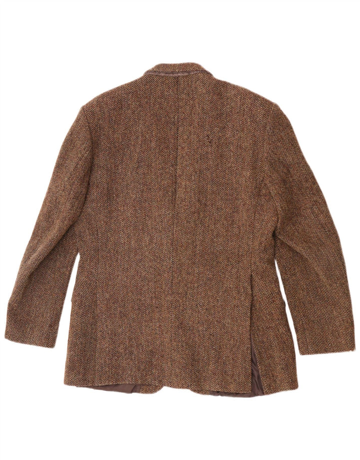 Harris Tweed Muški sako sa 2 gumba UK 40 Velika smeđa vuna riblja kost