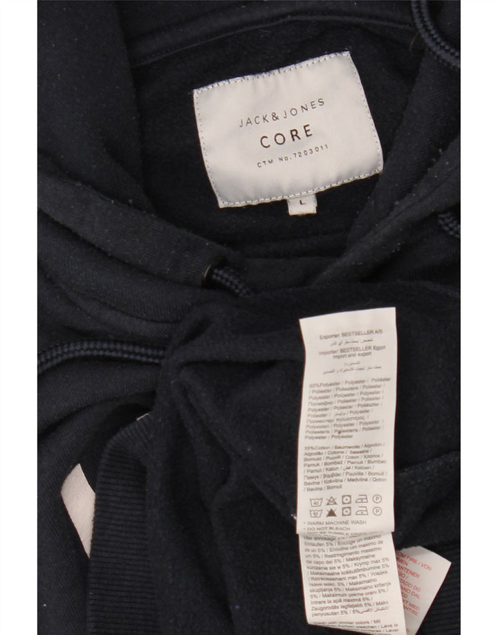 JACK & JONES muška majica s kapuljačom s kapuljačom, veliki tamnoplavi poliester