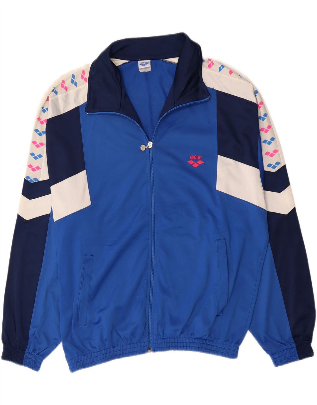 ARENA Muška gornja jakna trenirke s grafičkim motivima, veliki poliester plave boje